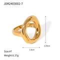 Minimalist 18k gold plated stainless steel irregular oval open ring for women - Jdr2403002-7
