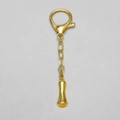 Polished 18k gold letter keychain with lobster clasp and sleek hourglass pendant - Letter I