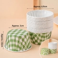 100pcs green gingham greaseproof paper cupcake liners for baking and party desserts - Dark Green Checkered Cupcake Liners (100 Pcs)
