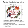 Weihnachtskranz Wandtattoo mit Stechpalmenblättern, roten Beeren und Merry Christmas - 30*35cm