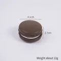 Braunes PU Makronen Squishy Spielzeug mit weißer Füllung, 4,1cm x 2,7cm, Kunstgebäck - Dunkelbraun