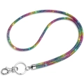 Cordino in cristallo arcobaleno con strass colorati e chiusura a moschettone argentata - 80cm Arcobaleno / Arcobaleno