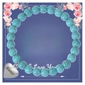 Close-up of heart charm bracelet with blue beads on To My Sister message card - To My Sister / Turquoise
