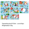 Christmas window stickers set with 8 sheets of Santa Snowman and Reindeer decals - 20*30CM*8 Sheets
