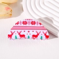 Pinza per capelli natalizia con renne e fiocchi di neve su sfondo beige - Renna a Semicerchio 8.5cm