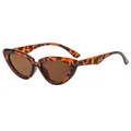 Women's cat eye sunglasses with leopard print tortoise shell frame and brown lenses - Leopard Frame / Tea Lens