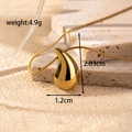 Minimalist gold teardrop pendant necklace with snake chain and hammered metal finish - NK-182 Gold Small Smooth Necklace