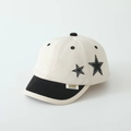 Detail view of toddler baseball cap with star embroidery and a stylish black brim - 52cm (2-5 Years) / Baseball Cap / Off White