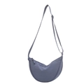 Borsa a tracolla grigio-blu a mezzaluna con cinturino regolabile dal design casual - Blu Nebbia
