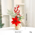 Vaso di Natale in iuta da 30 cm con bacche rosse, aghi di pino e palline festive - Stile Stella di Natale Rossa