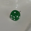 Green creative dice pendant with white dots and silver metal ring for DIY accessories - Green Clear Dice Pendant (PY049-LV)
