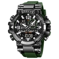 STRYVE Men's Military Green Sports Digital Watch with 50M Waterproof Dual Display - Army Green