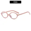 Occhiali ovali rosa anti luce blu con cerniera dorata ondulata sulle aste - Montatura Rosa Lente Chiara