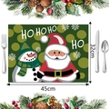 Mantel individual navideño con Papá Noel, alfombrilla resistente al calor 45x32cm - Estilo 2
