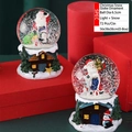 Luminous Santa Claus crystal ball ornament with a snowy base and 6.5cm diameter - 65# (Light+Snow) / Santa in Snow Cabin (6HS003#)