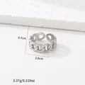 Schicker Gliederketten-Ring aus Edelstahl in Silber mit 0,7 cm Breite und 2,0 cm Durchmesser - Grobe Kettendesign (191) / Stahlfarbe