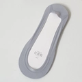 Gray low cut invisible boat socks for women with anti-slip silicone and ribbed texture - One Size / Light Gray