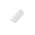 Polished rectangular stainless steel pendant with silver finish and top jump ring - Steel