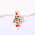 Christmas tree alloy pendant with red and green enamel, size 2.9cm by 1.5cm - Christmas Tree with Colorful Stones