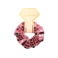 Pink metallic square checkered scrunchie with a To have and to hold paper gift tag - With Display Card / Rose Pink Sequin