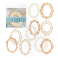 Lace romance hollow decorative paper frames for scrapbooking in vintage beige and brown tones - Flower Mist Au Lait