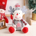 Cute Christmas reindeer plush doll with scarf for festive home holiday window decoration - Elk