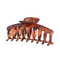 Classic tortoise shell hair claw clip with a glossy finish and strong gold metal spring - 11cm / Matte Leopard Print / Bulk Packaging