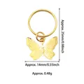 Detailed view of a gold butterfly hair pendant with dimensions 25mm height and 14mm width - Metal Butterfly