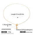 Golden stainless steel toggle clasp necklace with ball pendant, 51cm length, waterproof - Water Drop Pendant Style (JDNW2408008)