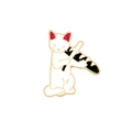 Spilla smaltata con gatto bianco che suona il violino nero in stile cartone animato - Gatto che Suona il Violino (Playing)