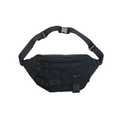 Sac banane en toile noire polyvalent avec sangle réglable et boucles tactiques - Taille unique / Noir