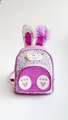 Pink and purple sequin rabbit backpack for kids with bunny ears and flower details - 20*16.5*9CM / Purple