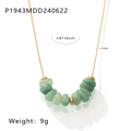 Detail van kralenketting met afmetingen 47+6cm en gewicht van 9g in titanium staal - P1943-Gouden Halsketting