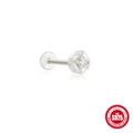 S925 sterling silver geometric earring with zirconia for cartilage piercings - Silver-tone #9 (Hexagon Geometric)