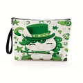 Borsa trucchi con unicorno trifoglio con motivo cappello verde e cinturino da polso nero - Stile Unicorno San Patrizio (款式1)