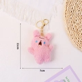 Pink plush puppy keychain pendant with golden ring, size 11cm x 7cm for bags - Pink Screaming Dog (Gold Keychain)