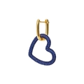 Detalle de pendientes de corazón s925 con piedras azules y acabado dorado - Azul (Pieza única)