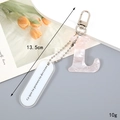 Pink marble acrylic letter L keychain with French plate and metal D-ring clasp - Letter L
