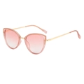 Gafas de sol cat eye con montura de metal dorado y lentes degradadas rosas - Montura Rosa Lente Rosa Degradado