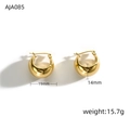 Dettaglio orecchini a cerchio ovali dorati con dimensioni 19x14mm e peso 15,7g indicati - Stile Ovale (AJA085) / Oro 18K / Oro