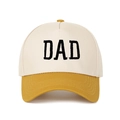 Retro Trucker Cap mit DAD-Stickerei in Cremeweiß und Senfgelb im Kontrast-Look - Verstellbar / Gelb