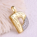 Pendentif lettre D doré avec zircons blancs et design donut pour bracelets - Pendentif uniquement / Lettre: D