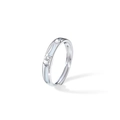 925 silver adjustable ring with moon, stars, white zircon and blue enamel details - Adjustable Open / Star Legend Glowing Ring (Men)