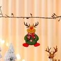 Detail of Christmas reindeer felt ornament with snowflake button and plaid scarf decoration - Elk