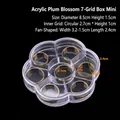 Clear acrylic flower-shaped storage box with 7 compartments for jewelry and beads - Mini Plum Blossom 7-Grid Box