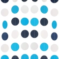 Blue and white paper circle dot garland bunting for birthday party celebration decor - Dark Light Blue White Circles