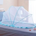 Zanzariera pieghevole per neonati con pizzo blu e rete bianca a maglia fine - Blu Classico