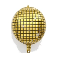 Golden 4D Disco ball balloon with mirror tile pattern for party decorations - 32 inch / Gold