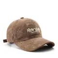 Coffee brown corduroy baseball cap with New York embroidery and adjustable strap - Coffee