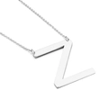 Polished silver titanium steel necklace with a large letter Z pendant for women - Letter Z (KN26382-K)